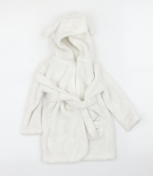 Front view of George Baby White Solid Chemise Robe, size 9-12, Months