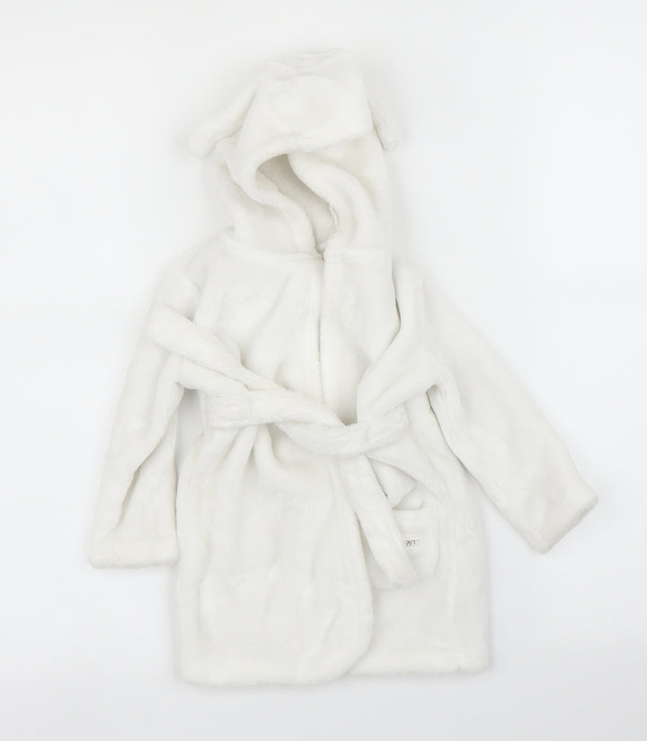 George Baby White Solid Chemise Robe Size 9-12 Months