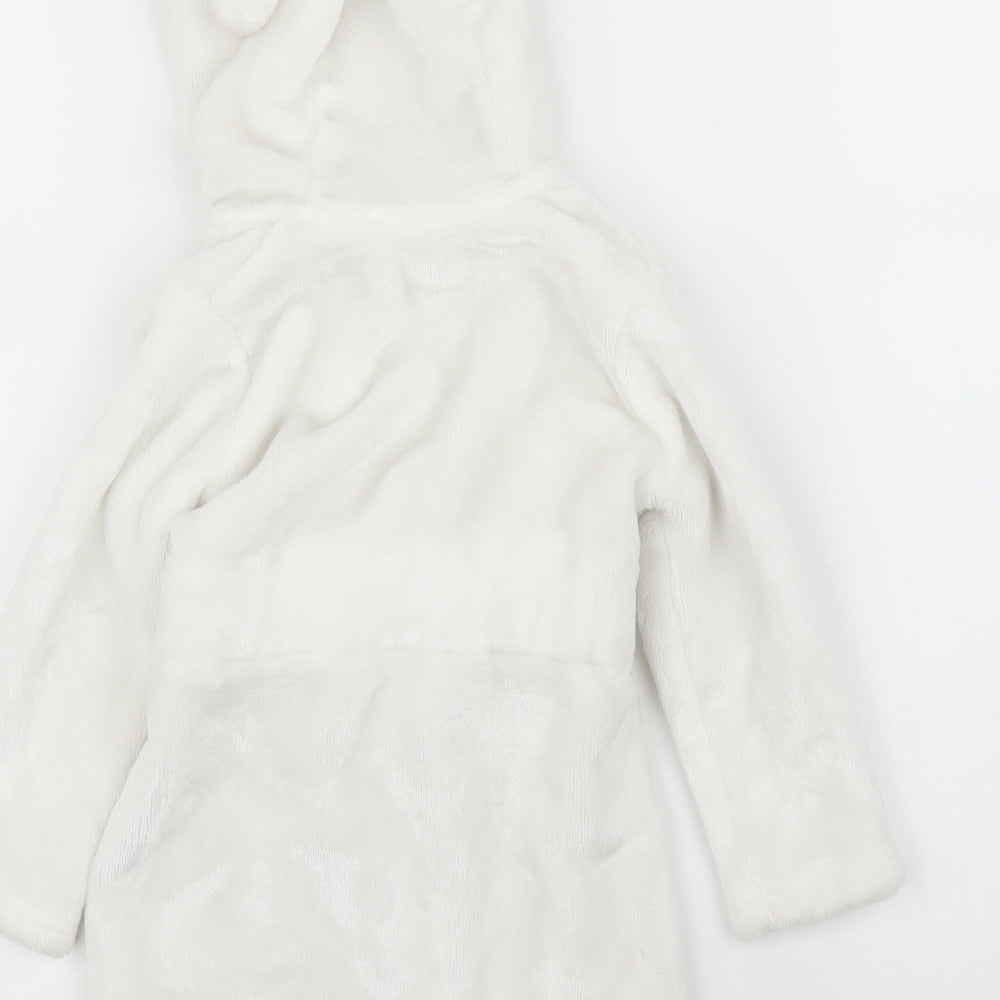 George Baby White Solid  Chemise Robe Size 9-12 Months