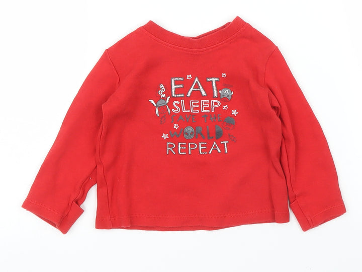 George Boys Red Basic T-Shirt Size 6-9 Months - Marvel