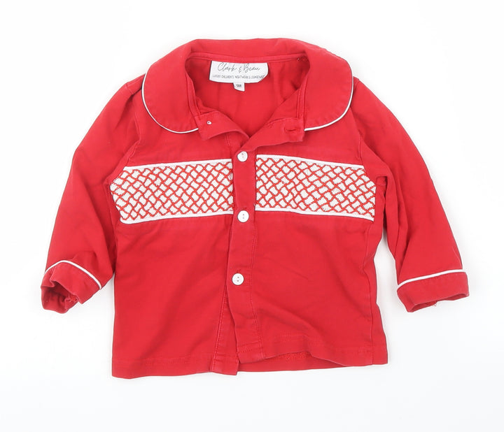 Clark & Beau Baby Red Camouflage  Capri Pyjama Top Size 9-12 Months