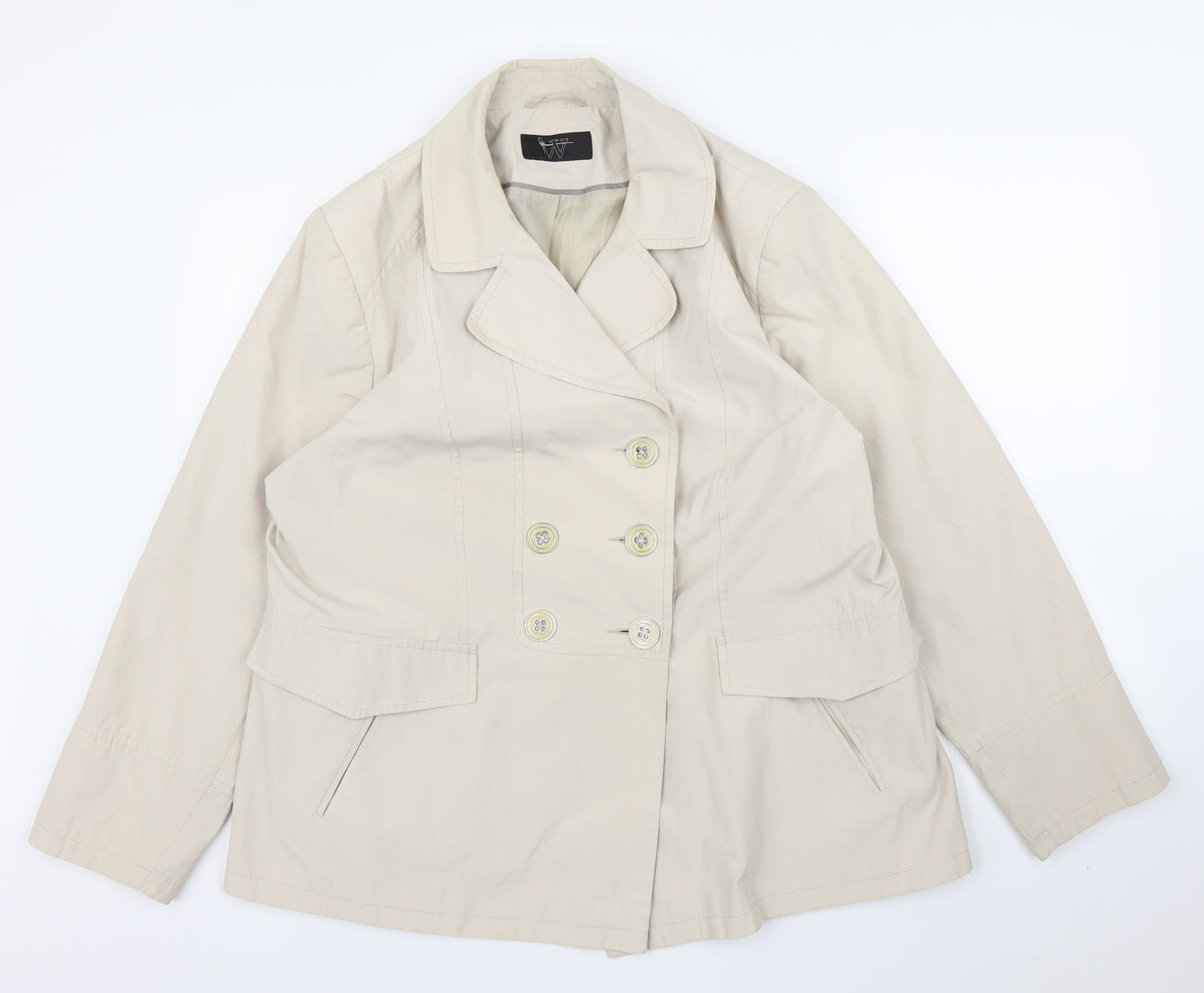 BHS Womens Beige   Pea Coat Coat Size 22