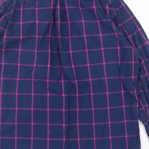 H&M Mens Blue Check   Button-Up Size L