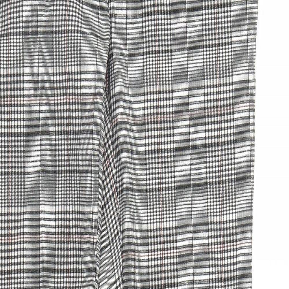 New Look Womens Grey Plaid  Carrot Trousers Size 8 L29 in