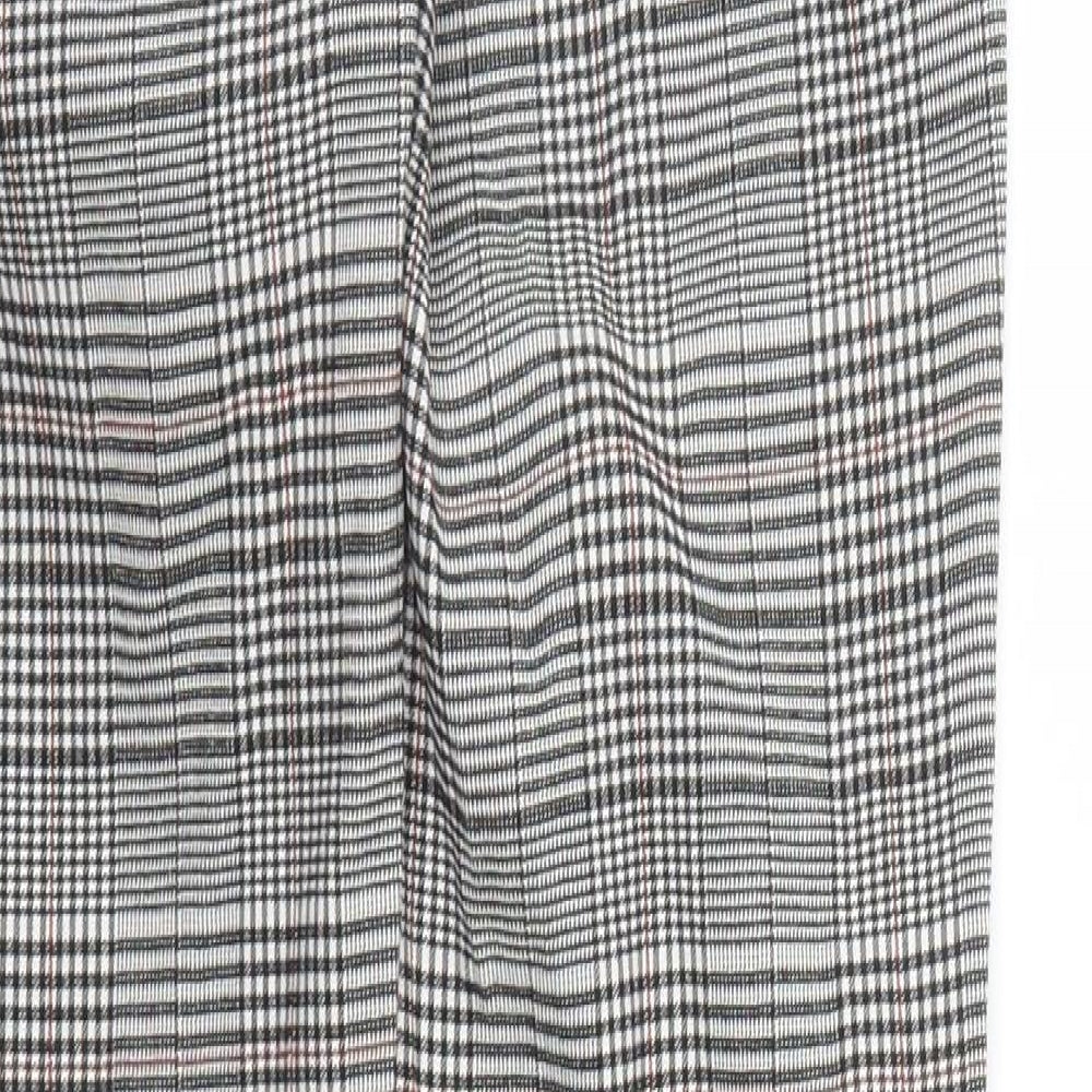 New Look Womens Grey Plaid  Carrot Trousers Size 8 L29 in