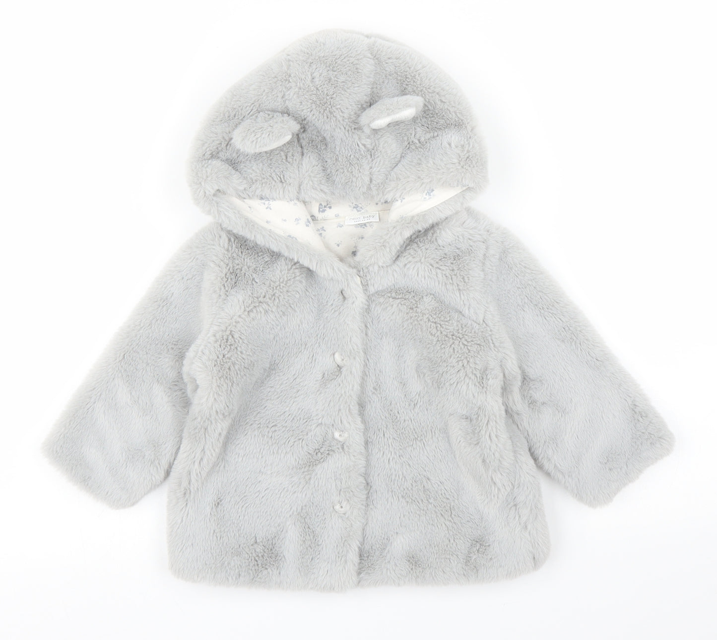 NEXT Girls Grey   Overcoat Coatigan Size 9-12 Months