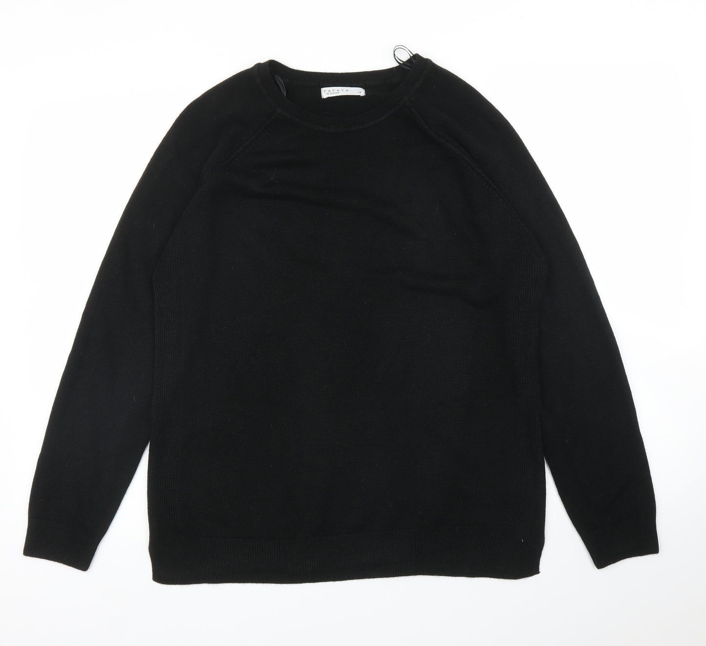 Papaya Womens Black   Pullover Jumper Size 14