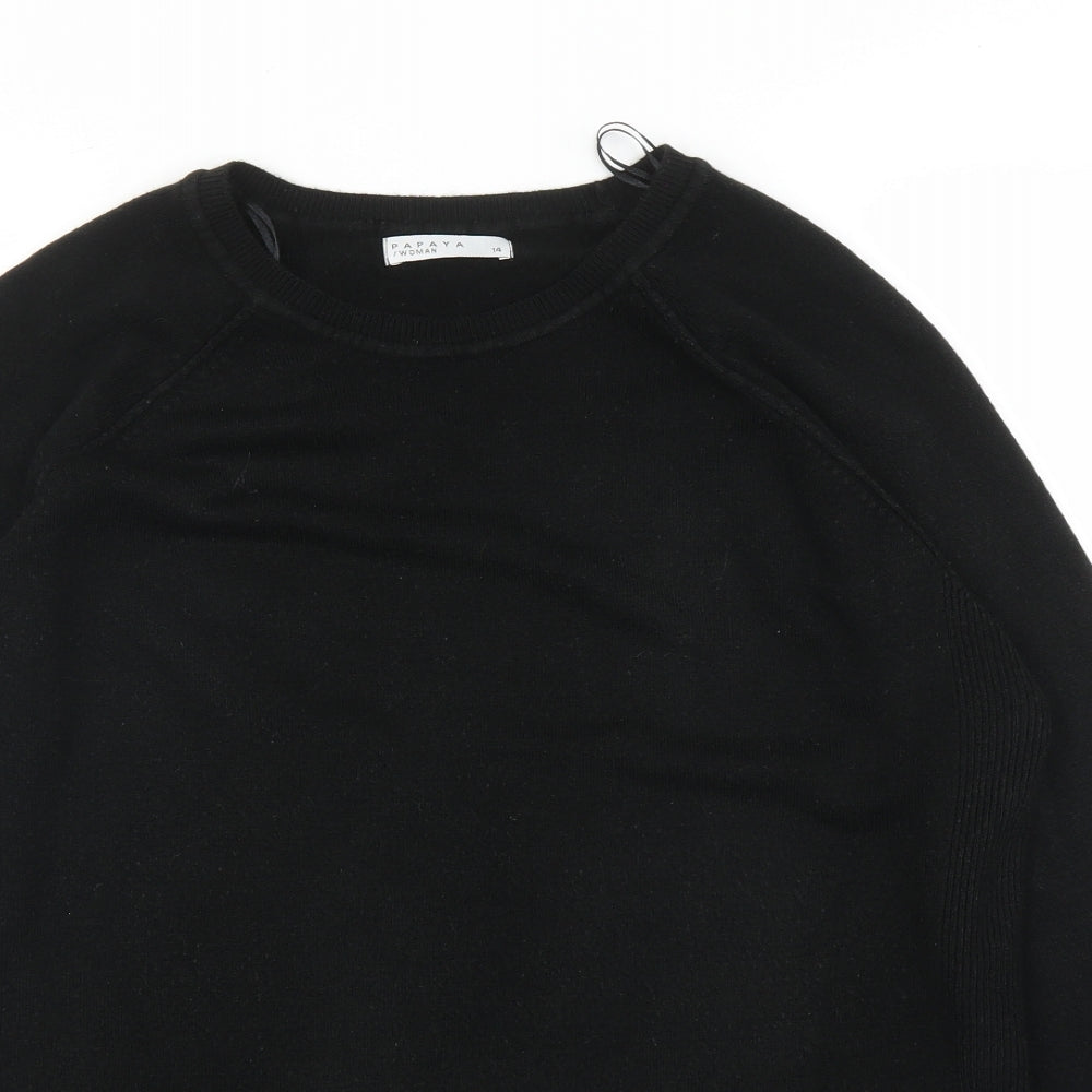 Papaya Womens Black   Pullover Jumper Size 14