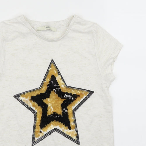 George Girls White   Basic T-Shirt Size 9 Years