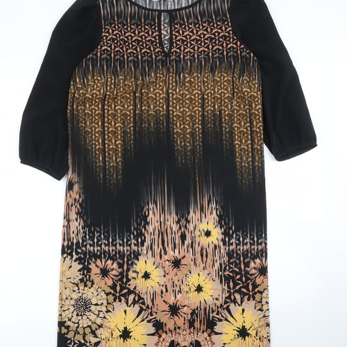 TU Womens Black Floral  Shift  Size 10