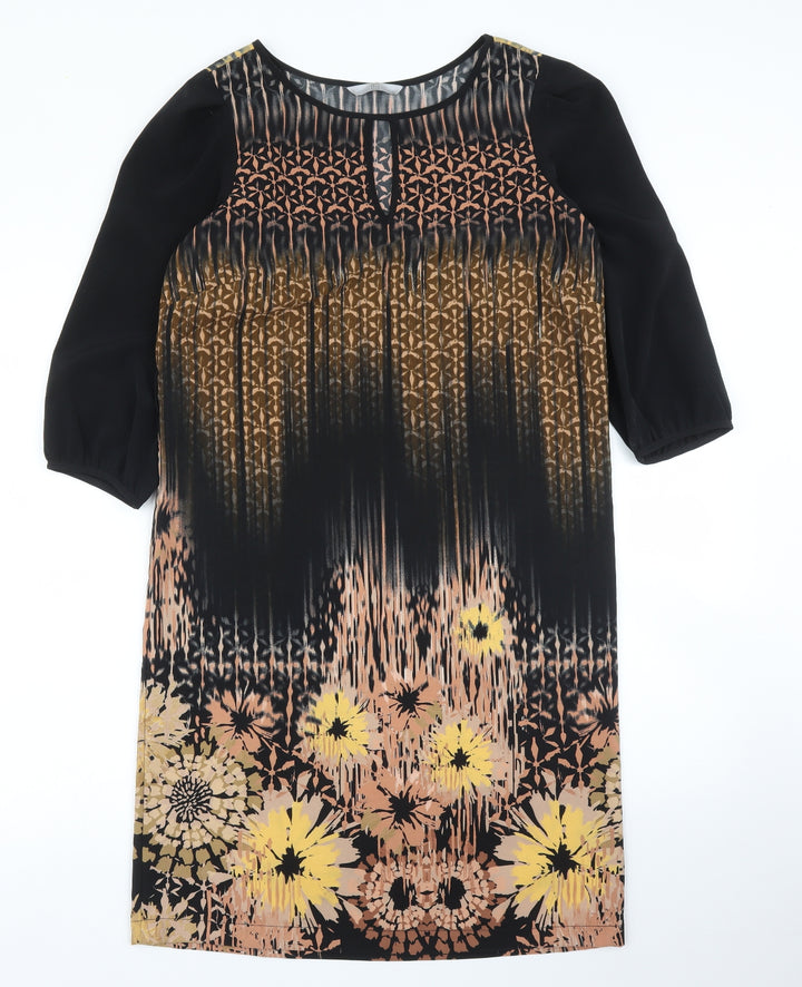 TU Womens Black Floral Shift Size 10
