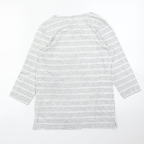 Old Navy Girls Grey Striped  Basic T-Shirt Size 14 Years