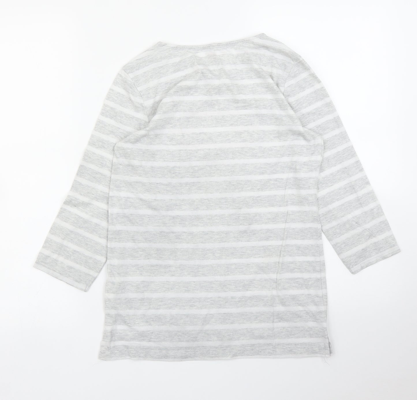 Old Navy Girls Grey Striped  Basic T-Shirt Size 14 Years