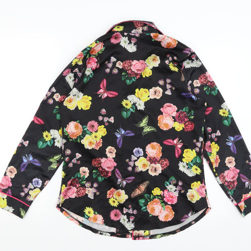 Julien Macdonald Womens Black Floral  Top Pyjama Top Size S
