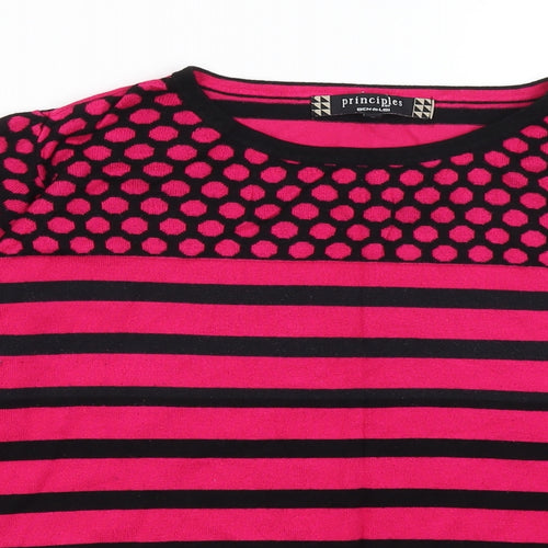 Principles Womens Black Striped  Pullover Jumper Size 18