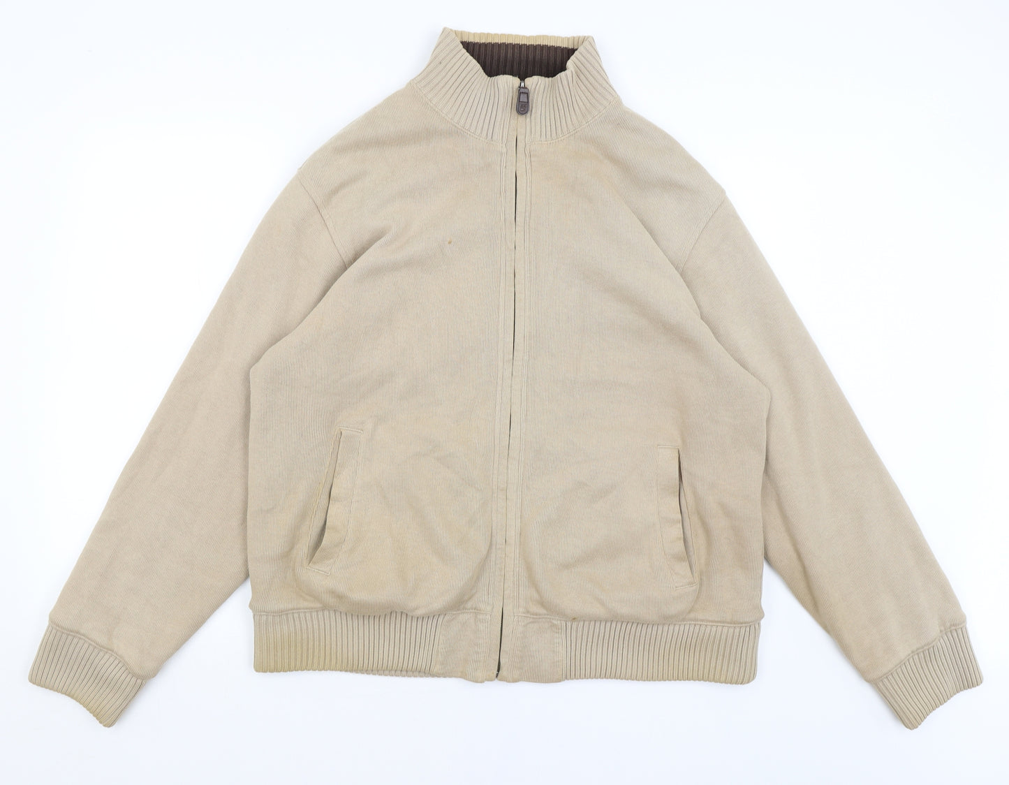 Blue Harbour Mens Brown   Full Zip Jumper Size L
