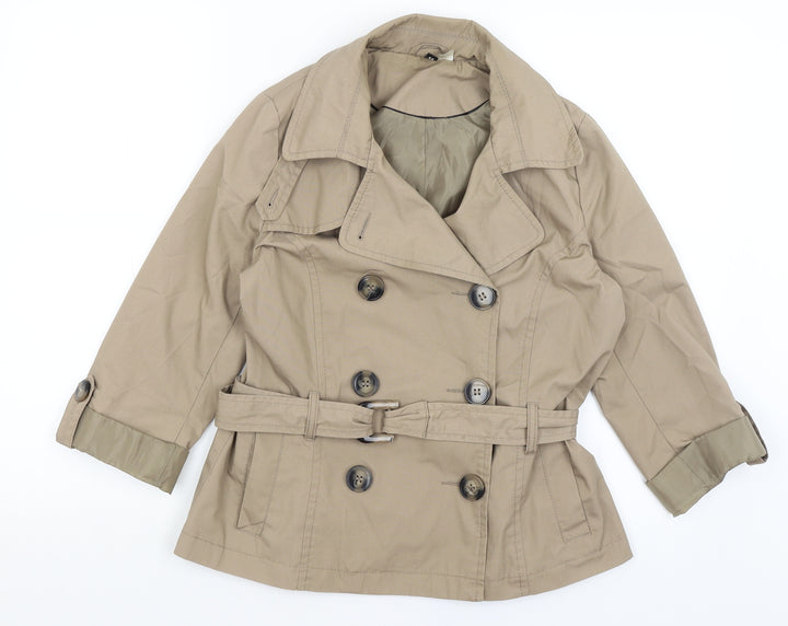 Divided Womens Brown Pea Coat Coat Size 12