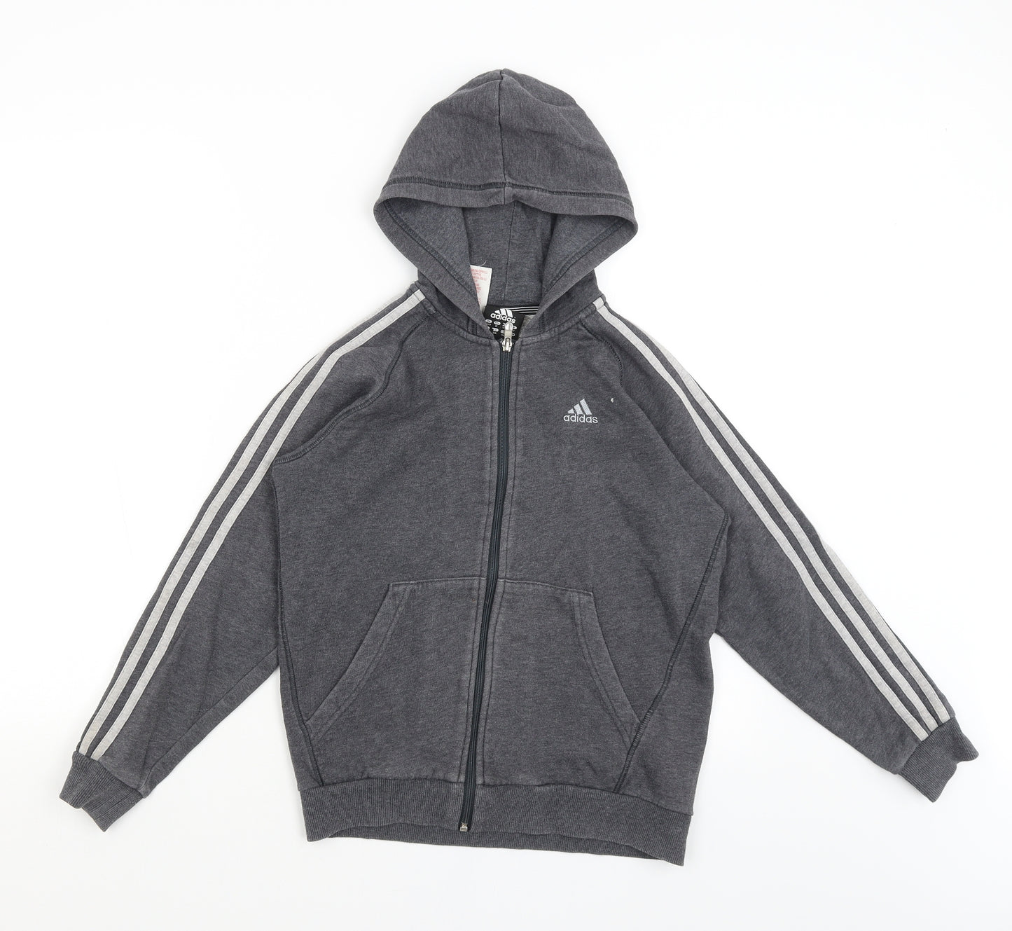 adidas Boys Grey   Full Zip Hoodie Size 11-12 Years