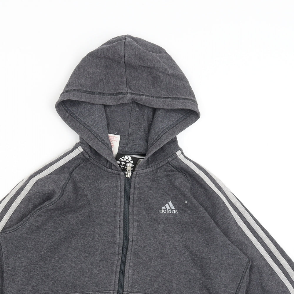 adidas Boys Grey   Full Zip Hoodie Size 11-12 Years