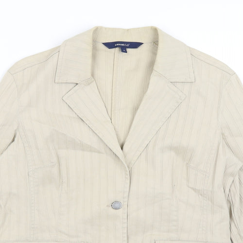 Casual Club Womens Beige   Jacket Blazer Size 12