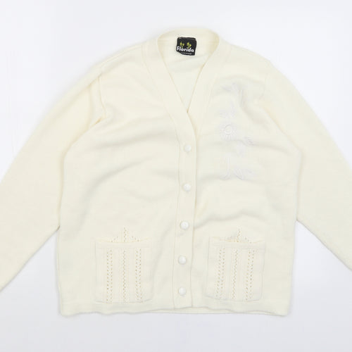 Florida Womens Ivory   Cardigan Jumper Size S