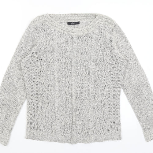 BM Collection Womens Grey   Pullover Jumper Size S