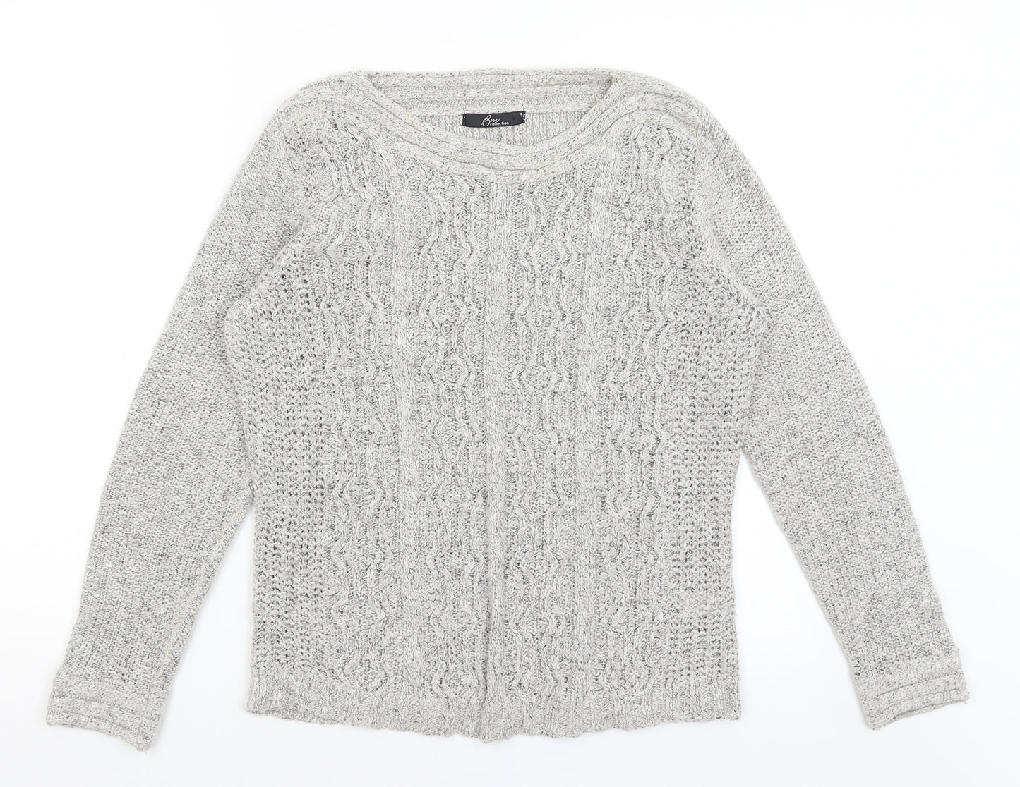 BM Collection Womens Grey   Pullover Jumper Size S