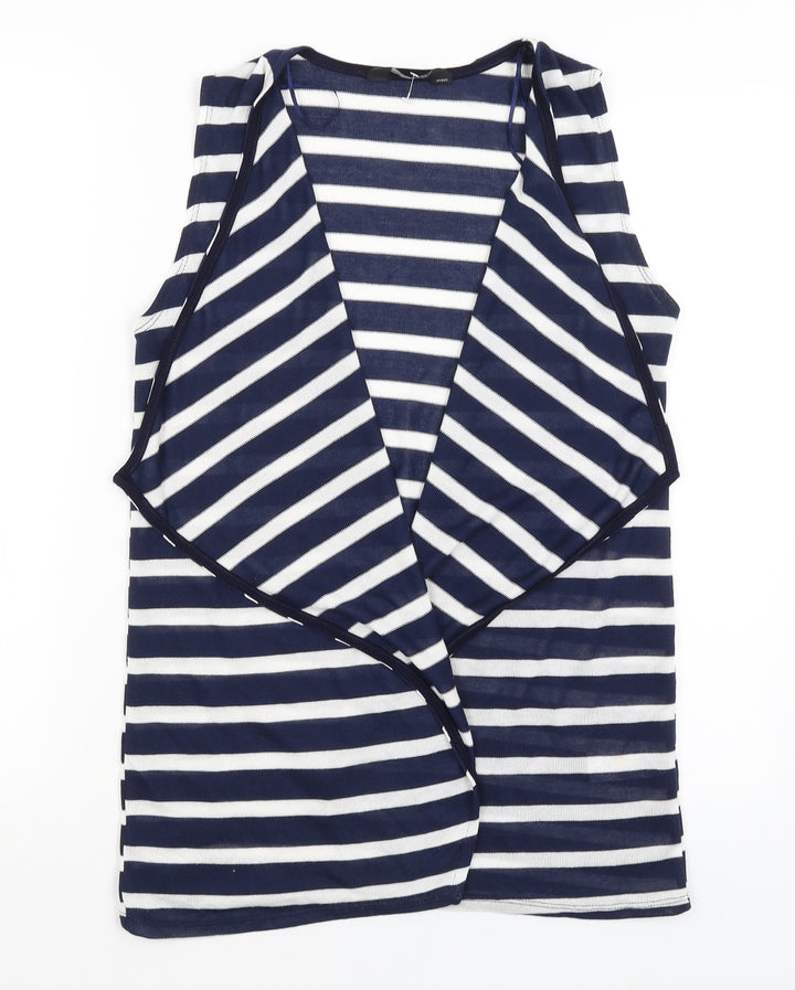 Dorothy Perkins Womens Blue Striped  Vest Jumper Size M