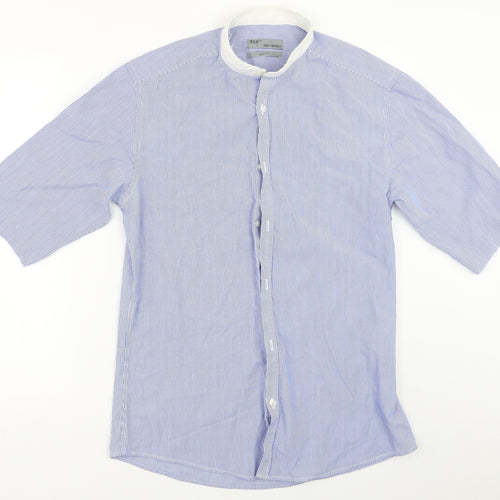 Primark Mens Blue Striped   Button-Up Size 15.5