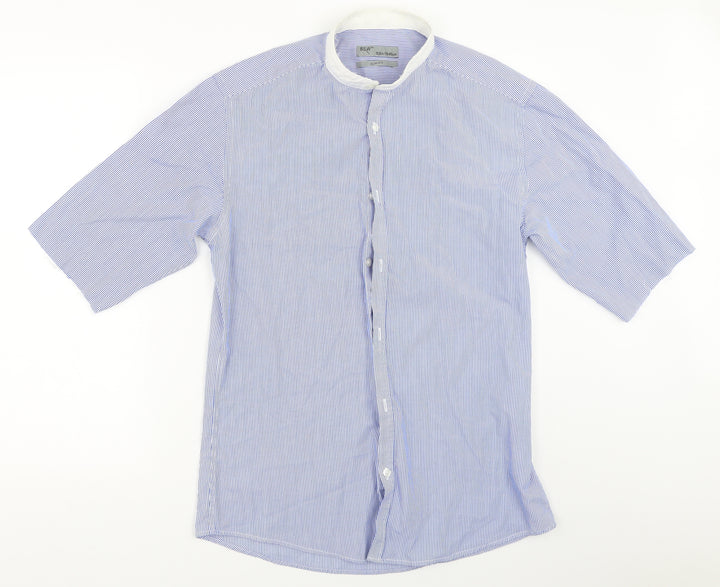 Primark Mens Blue Striped Button-Up Size 15.5