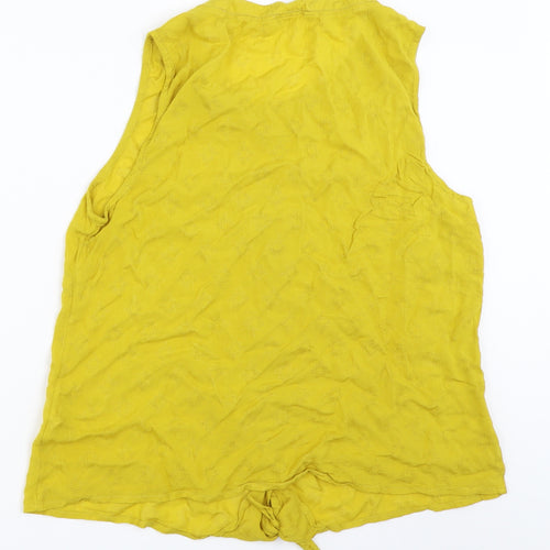 TU Womens Yellow   Basic Button-Up Size 16