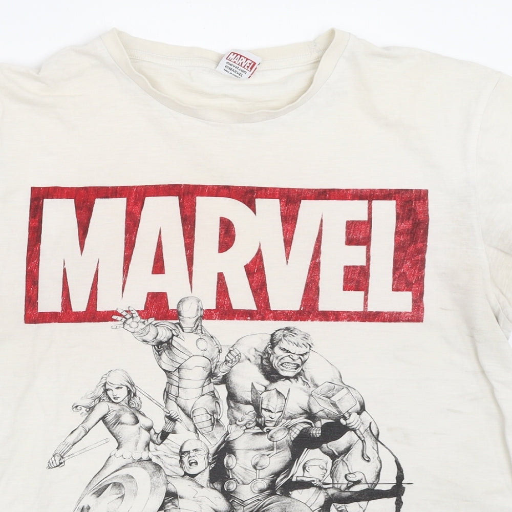 Cedar Wood State Mens White    T-Shirt Size L  - marvel