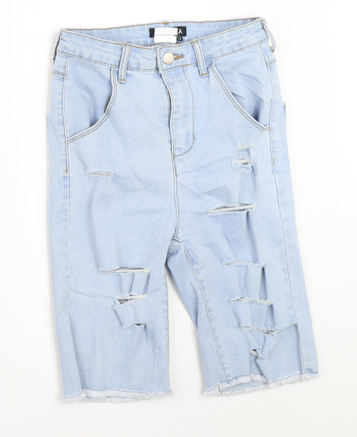 Lasula Womens Blue Denim Cut-Off Shorts Size 6