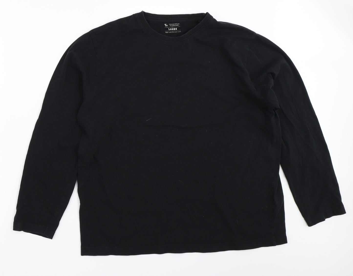 TU Mens Black    T-Shirt Size L