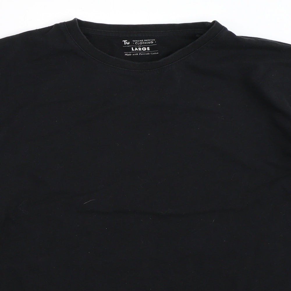 TU Mens Black    T-Shirt Size L