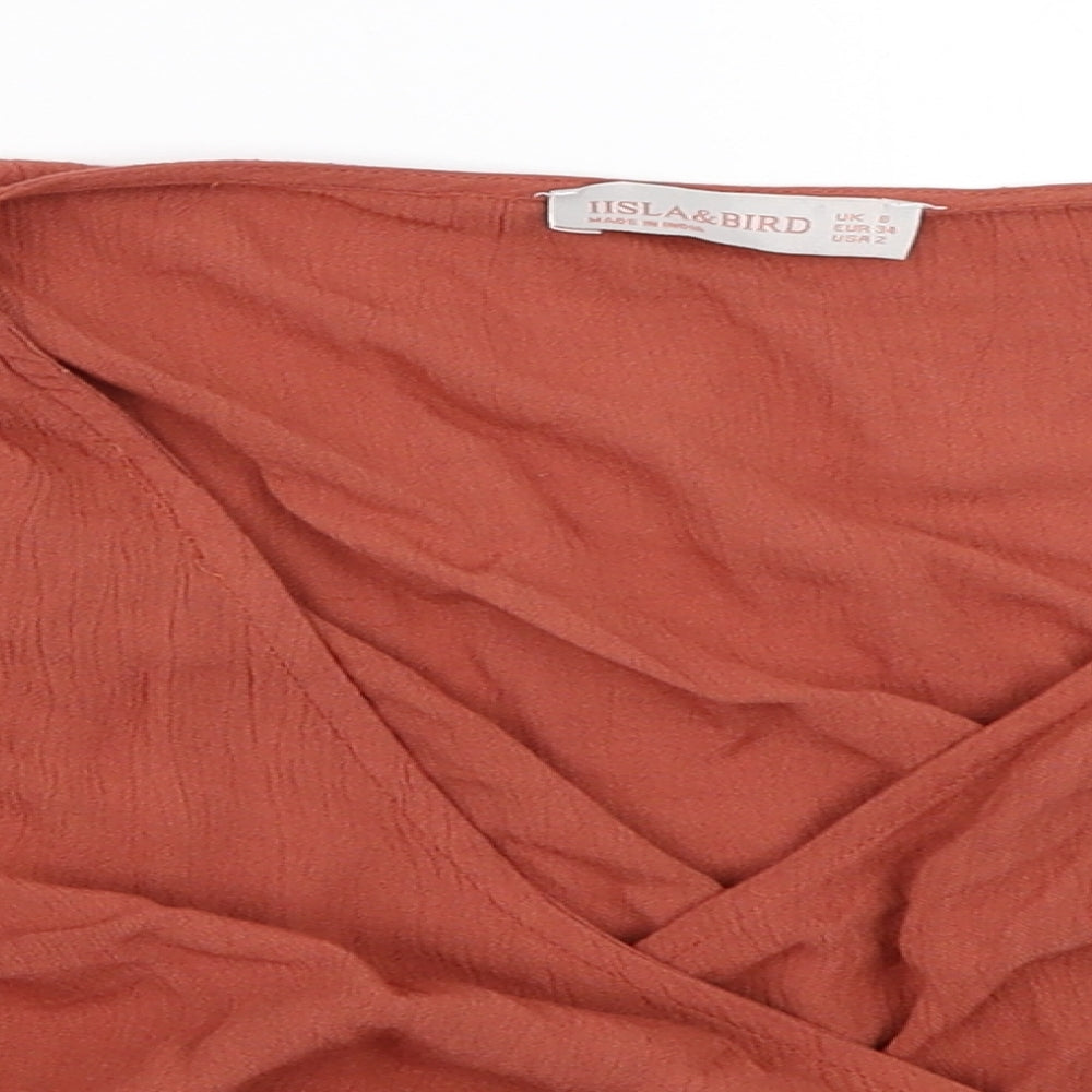 Iisla & Bird Womens Orange   Cropped Blouse Size 6