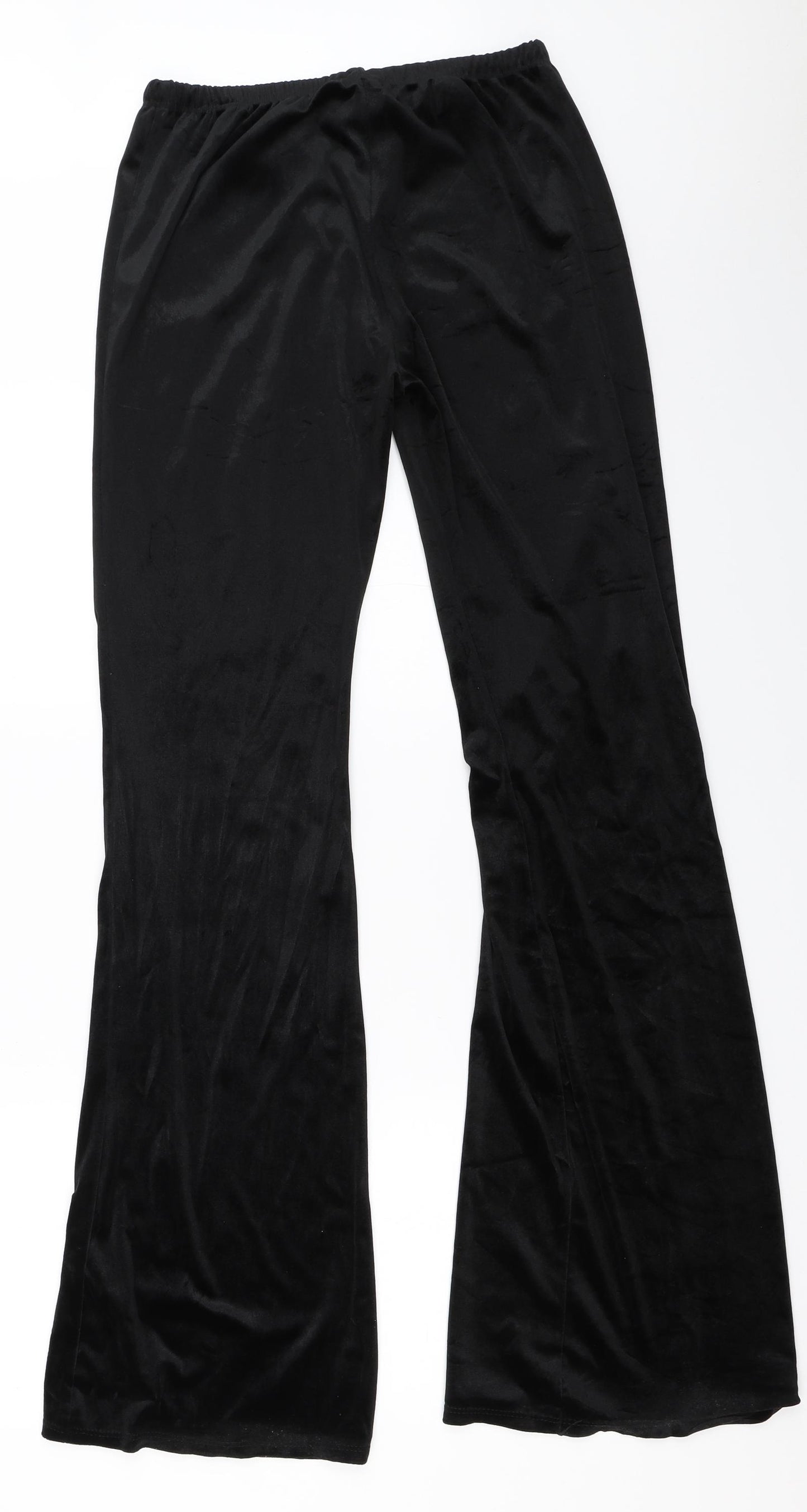 Misspap Womens Black  Velour Trousers  Size 26 in L34 in