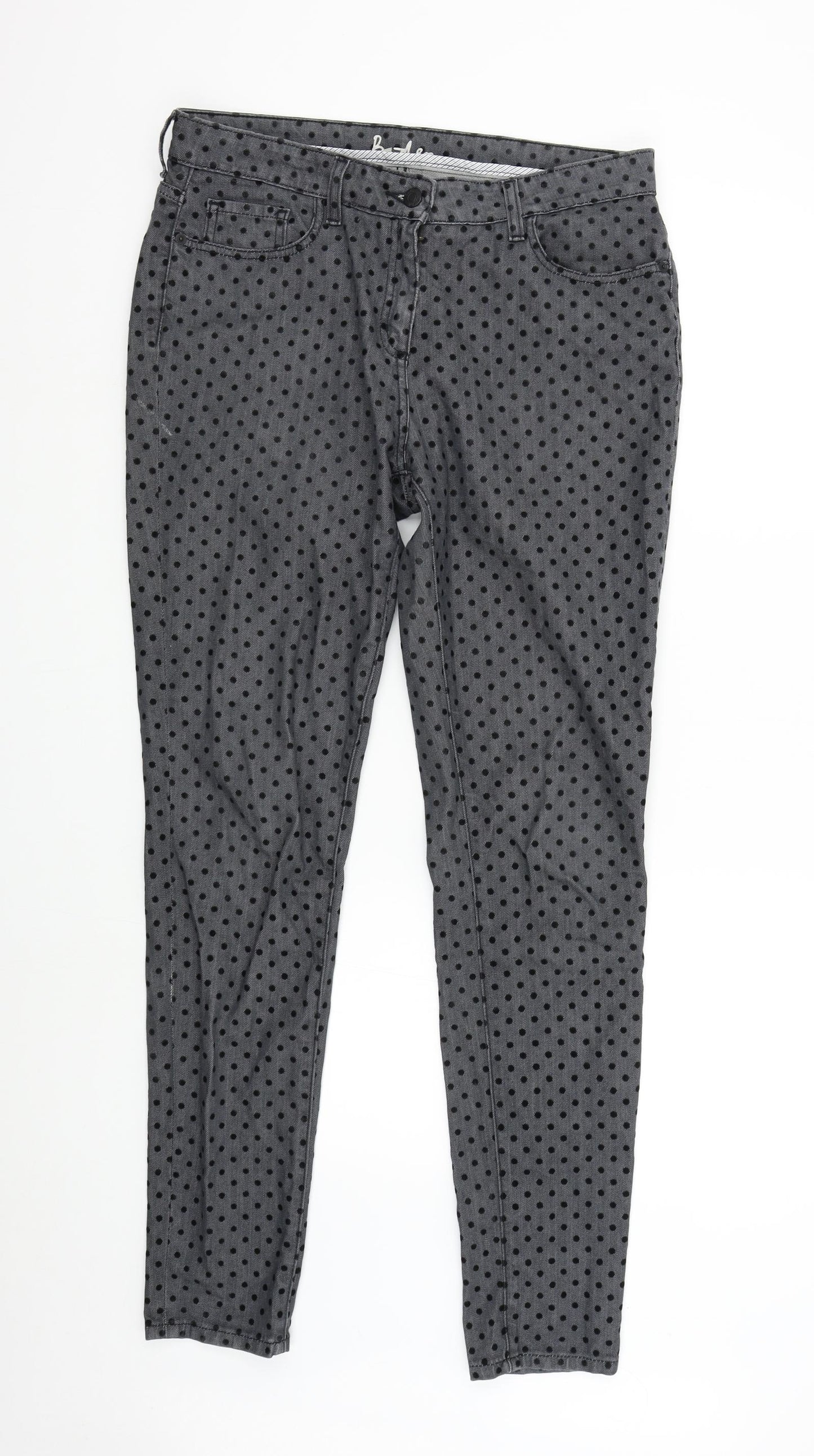 Boden Womens Grey Polka Dot  Skinny Jeans Size 14 L32 in