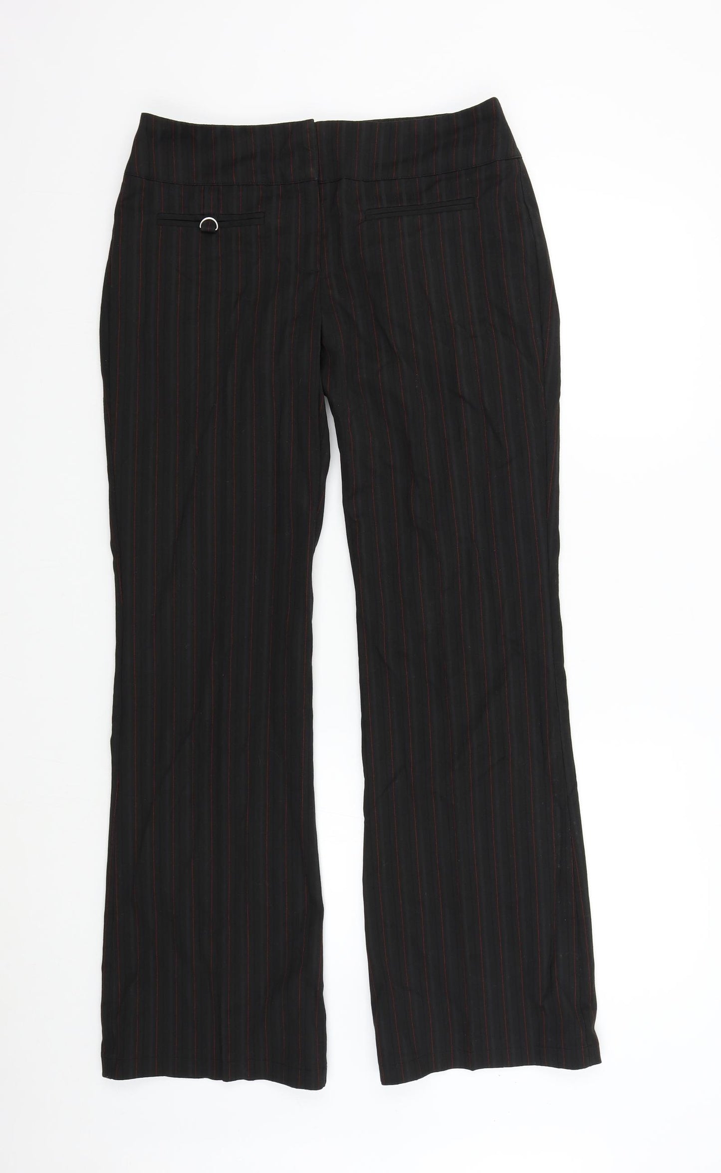 NEXT Womens Black Striped  Trousers  Size 12 L31 in