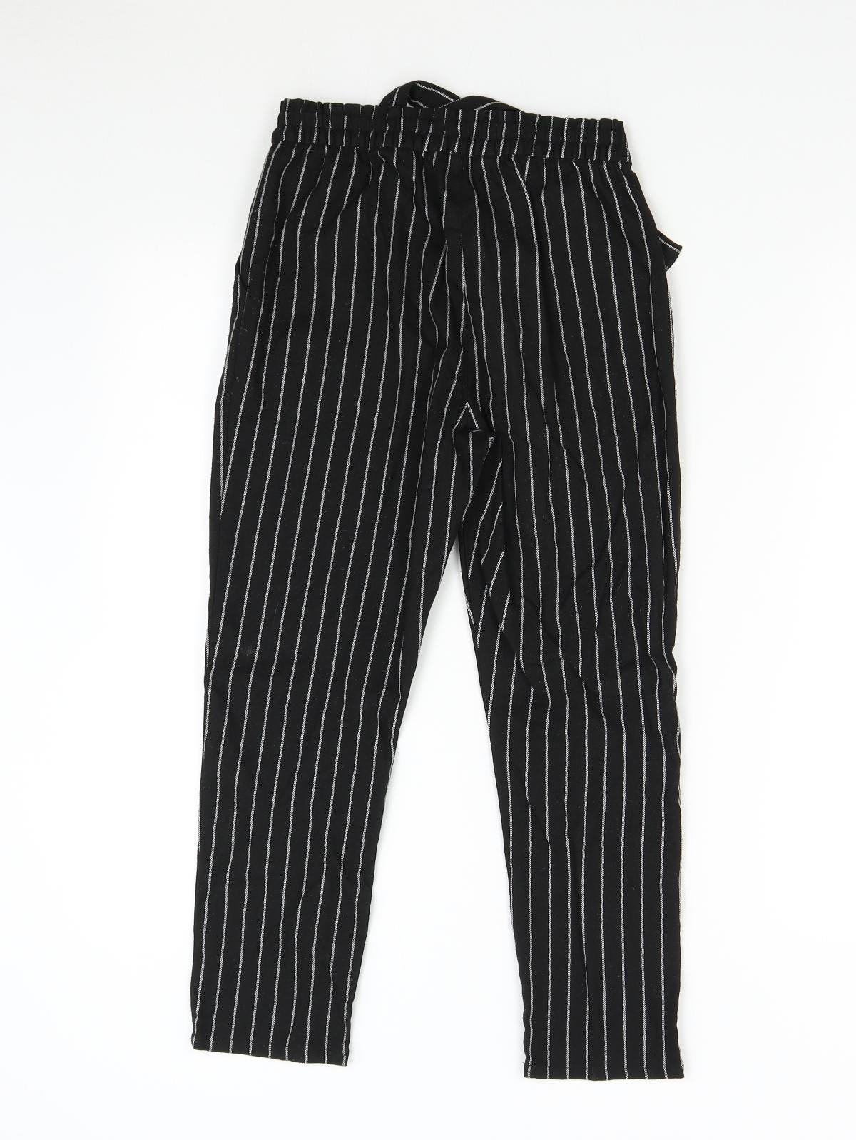 H&M Girls Black Striped  Dress Pants Trousers Size 10-11 Years