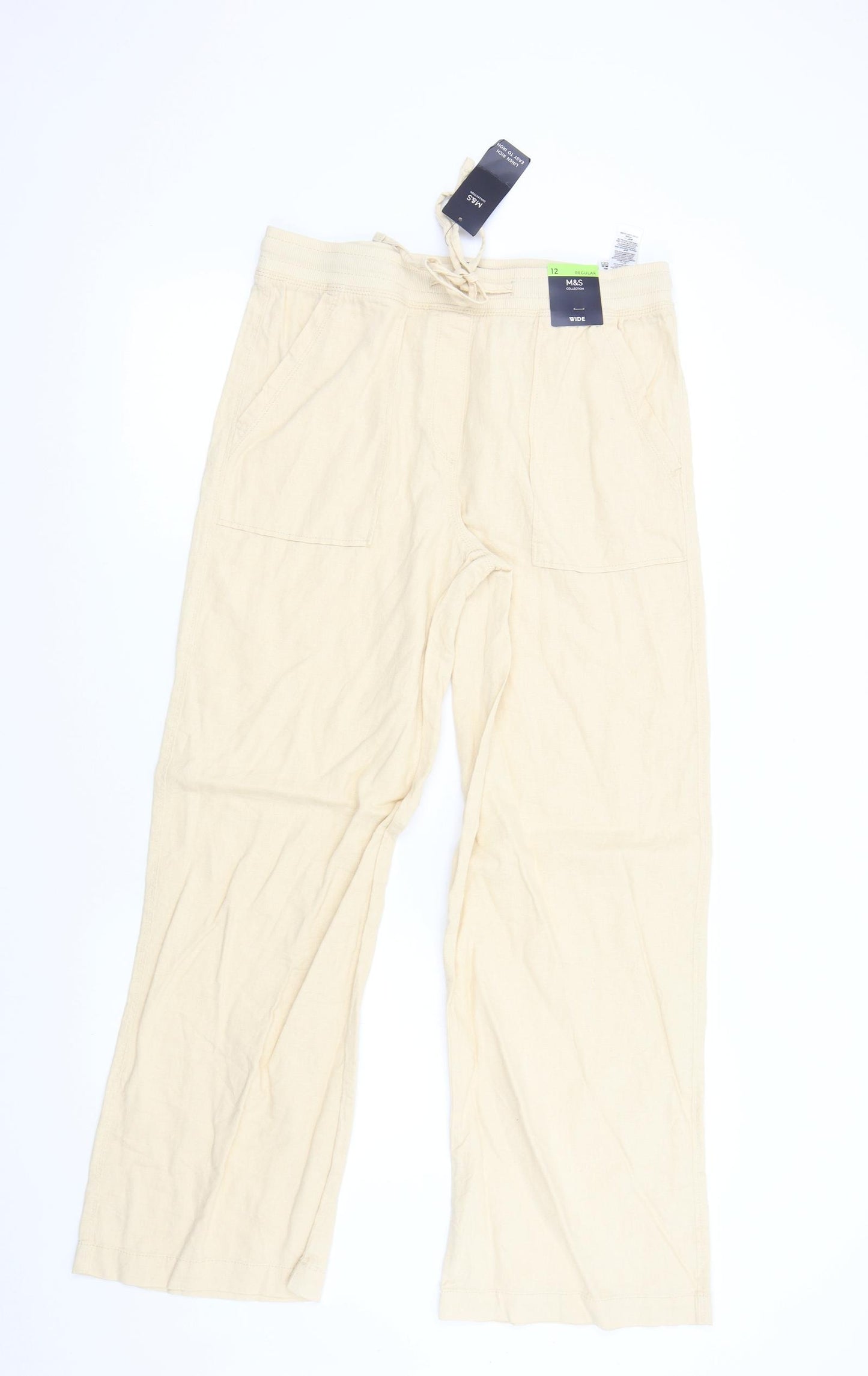 M&S Womens Beige   Trousers  Size 12 L29 in