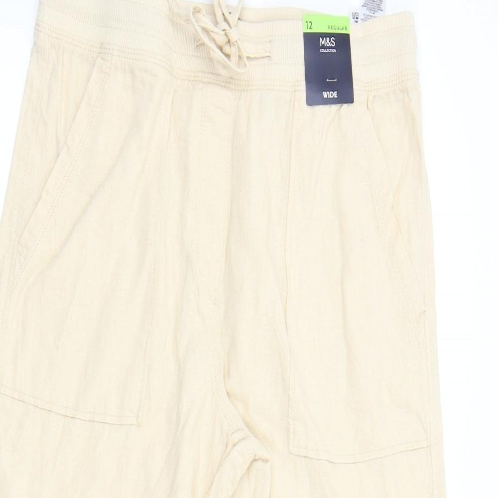 M&S Womens Beige   Trousers  Size 12 L29 in