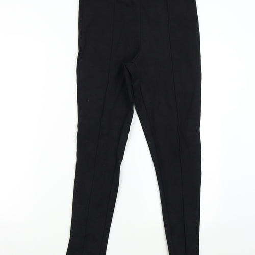 M&Co Womens Black Floral  Jogger Leggings Size 12 L27 in