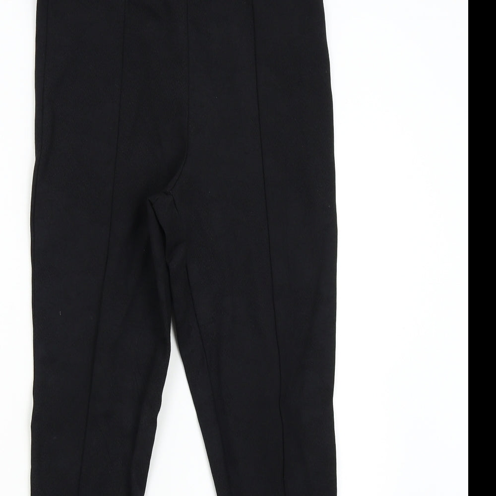 M&Co Womens Black Floral  Jogger Leggings Size 12 L27 in