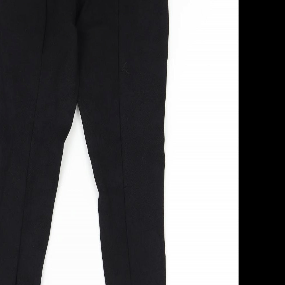 M&Co Womens Black Floral  Jogger Leggings Size 12 L27 in
