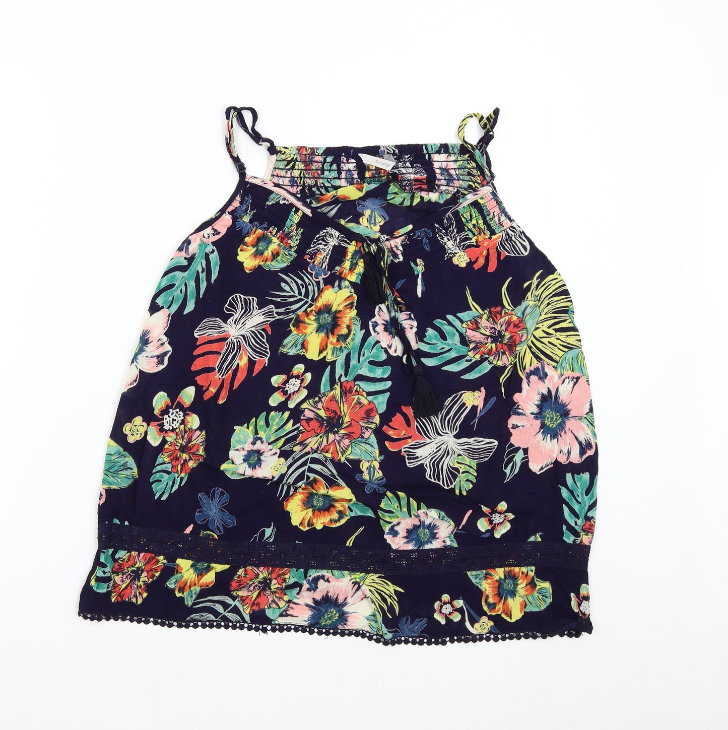 George Womens Blue Floral  Camisole Tank Size 12