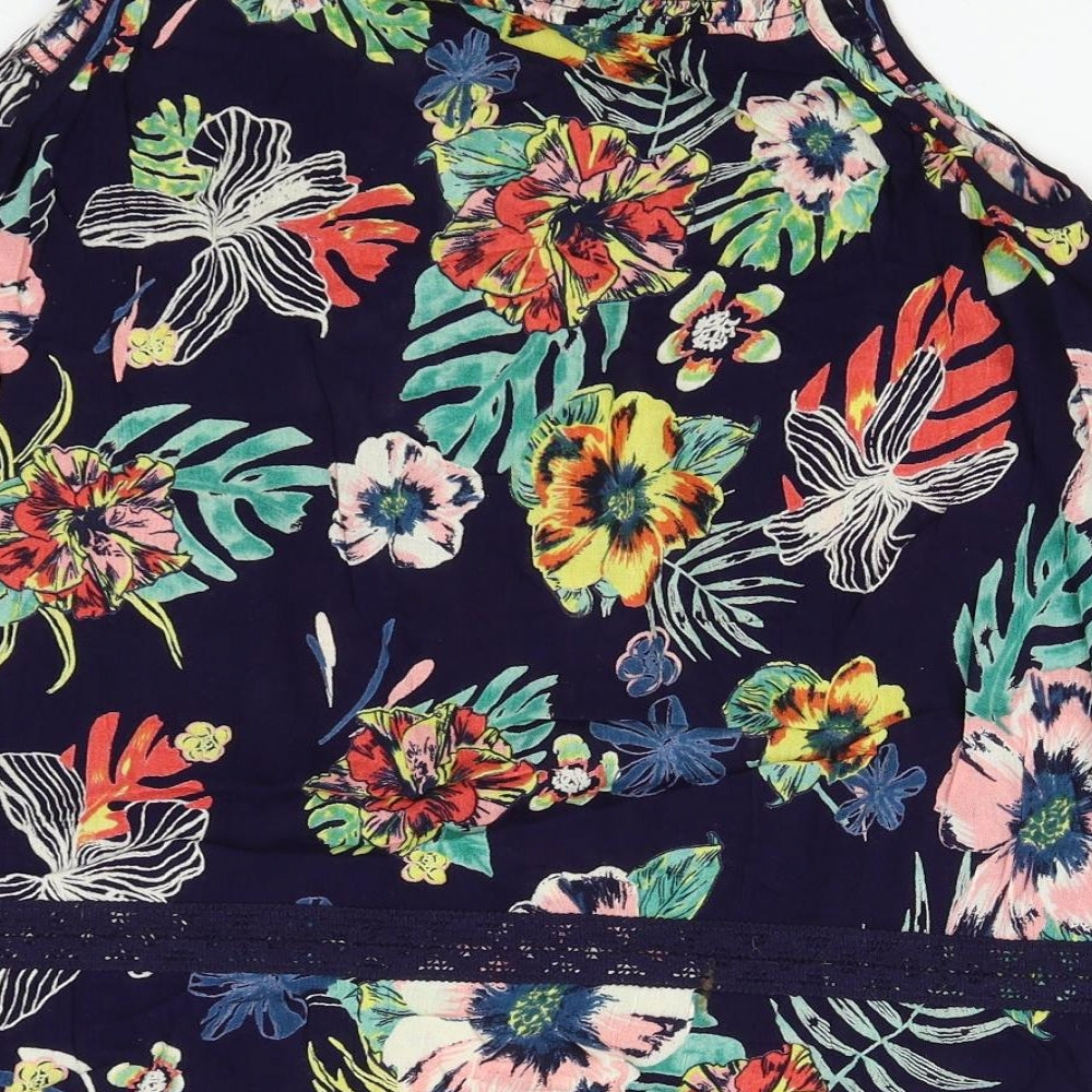 George Womens Blue Floral  Camisole Tank Size 12