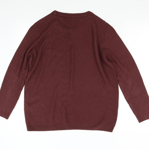 Jacgueline de Yong Mens Red  Knit Pullover Jumper Size M