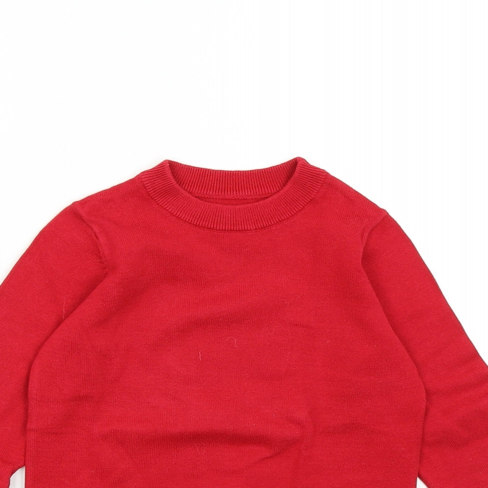 Mothercare Boys Red  Knit Pullover Jumper Size 7 Years