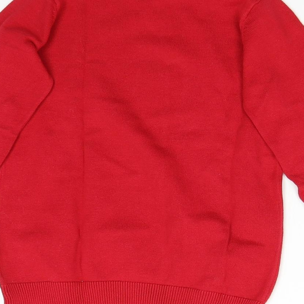 Mothercare Boys Red  Knit Pullover Jumper Size 7 Years